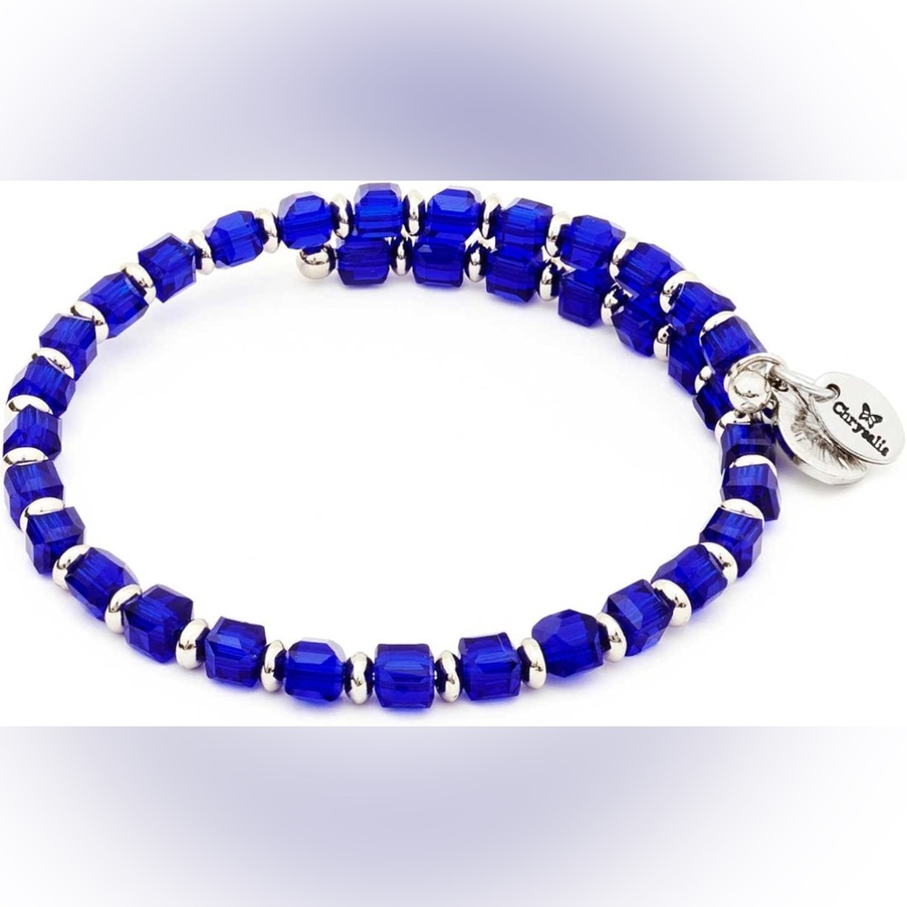 CHRYSALIS • Earth Blue Wrap Bangle Bracelet • Adjustable •